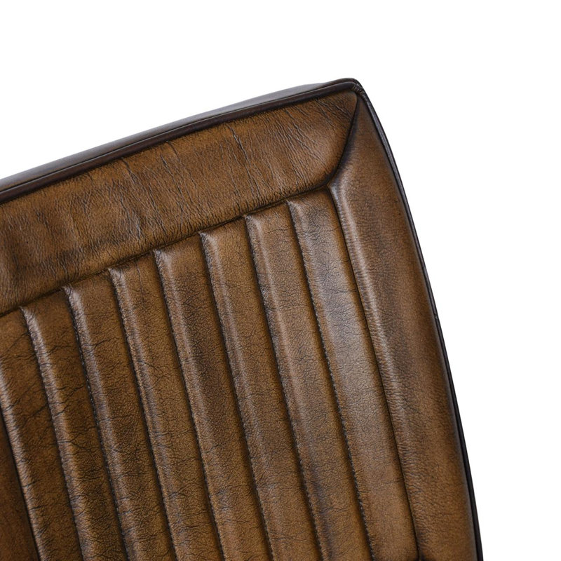 Real Genuine Leather Dining Kitchen Chair Metal Frame Dark Brown Fully Assembled 93Cm High X 52Cm Wide X 61Cm Deep