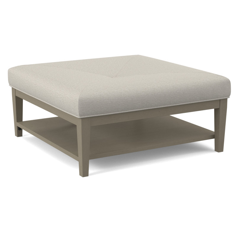 Hammond Square Ottoman, Gray Sugar Performance; 0863-84, Bisque Finish