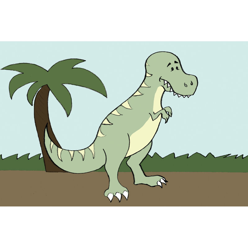 Prehistoric Playtime I by Pam Ilosky - Wrapped Canvas Painting, 30cm H x 46cm W x 3.8cm D