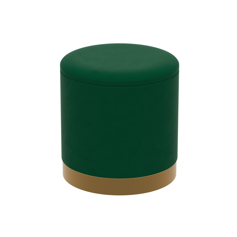 Repose-pieds rond en velours avec rangement 15 po Dube, Velours vert