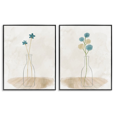 «Simple Flower Spranges Clear Vase», ensemble de 2 giclées encadrées par Kim Allen