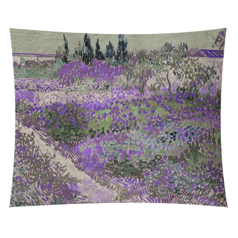 Browerville Polyester Tapestry, 27.5" H x 37.5" W, Green/Violet/Cream