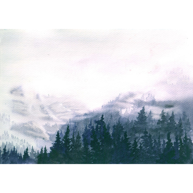 Murale de paysage brumeux Alasdair, L 3,91 pi x l 197 po