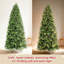 Arbres de Noël artificiels pré-éclairés, lumières chaudes, embouts de branches mixtes en PE et PVC, base en métal-439336970