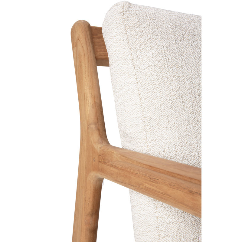 Jack Outdoor Teak Lounge Chair, Brown/Off White