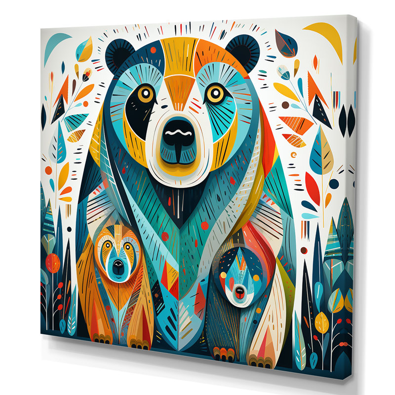 «Creative Grizzly Bear Collage - Bear 2», art mural, H 30 po x l 30 po x P 1,5 po, Toile tendue