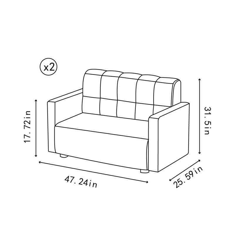 Ensemble de 2 bancs rembourrés en similicuir noir