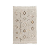 Kaarol Earth Cotton Moroccan Area Rug in Olive/Soil Brown/Ivory