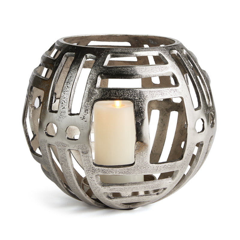 Lambright Aluminum Tabletop Votive Holder, Silver, 10" H x 12" W x 12" D