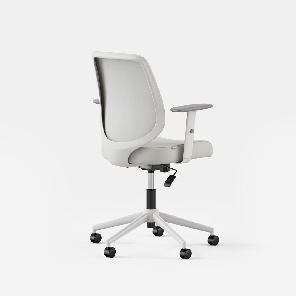Office Chair with Lumbar Support, Limestone, White
