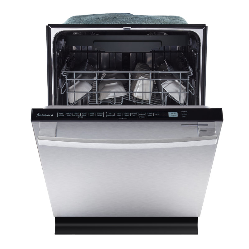Kalamera 24" 45 Decibel ENERGY STAR Certified Built-In Top Control Dishwasher with Adjustable Rack and Tall Tub Stainless Steel