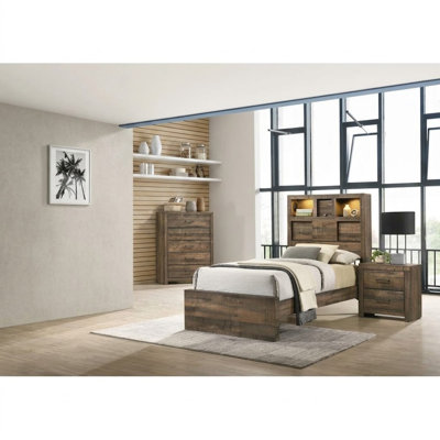 Montijo Bookcase Panel Bedroom Set With Bluetooth