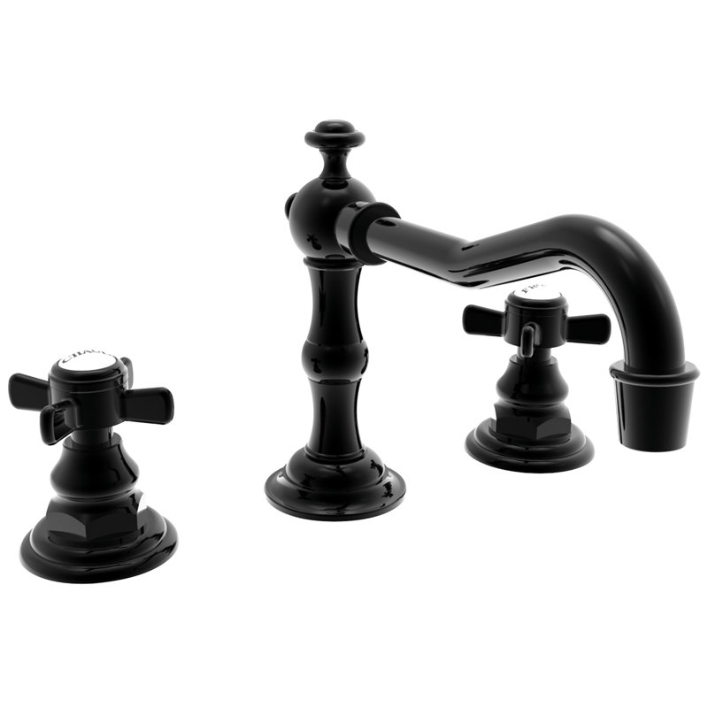 Fairfield Widespread Bathroom Faucet with Drain Assembly, Gloss Black