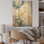 Minimalisme mamans, peinture en bleu et or I - maman, art sur bois de pin naturel
