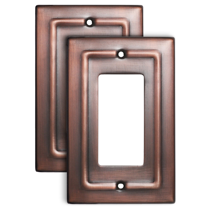 Antique Copper Finish 1-Gang Decorative Wall Plate Set