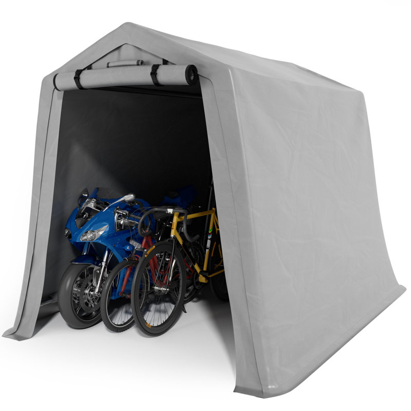 Polypropylene Portable Storage Shed, Gray, 85" H x 77" W x 99" D