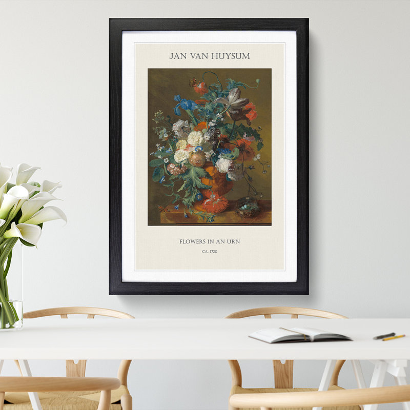Still Life With Flowers Vol.7 by Jan Van Huysum - Single Picture Frame Print, 36cm H x 27cm W x 2cm D, Black Framed