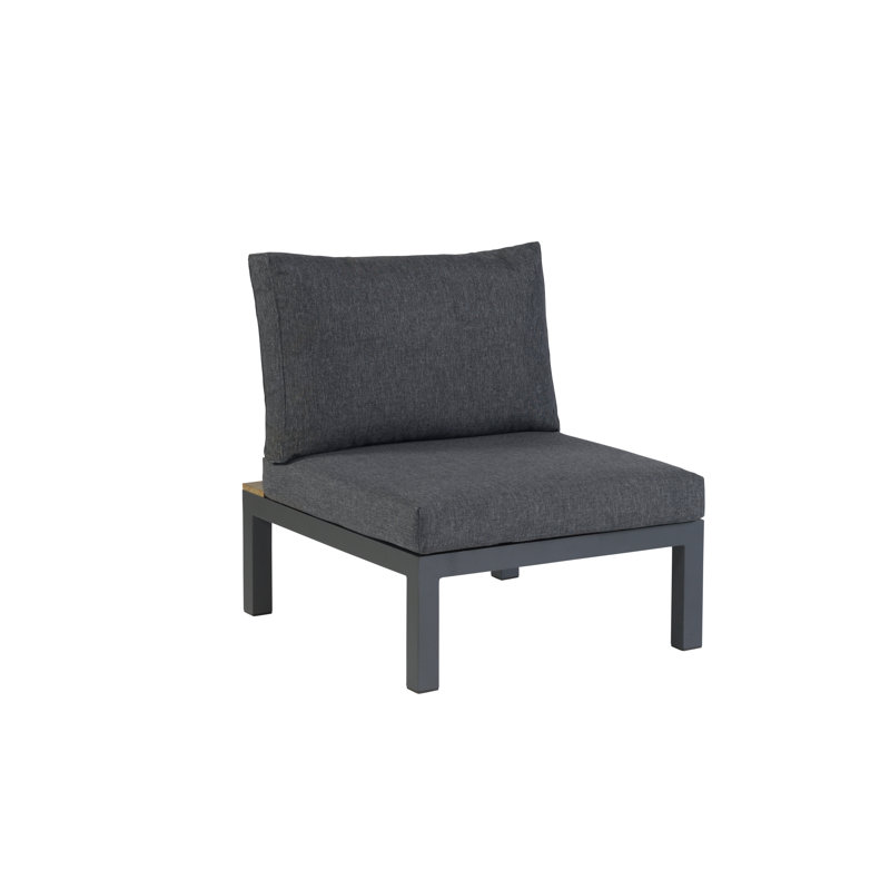 La Vida Wicker Outdoor Armless Lounge Chair, Dark Grey