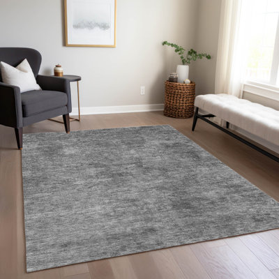 Machine Washable Indoor/Outdoor Christain ACN1359 Grey Rug