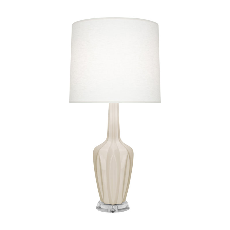 Petite lampe d'appoint Emma, Os glacé, H 30 po x l 6,25 po x P 15 po, Céramique / acrylique
