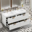 Ensemble de meuble-lavabo mural 48 po avec deux lavabos et tiroirs en céramique-678966227