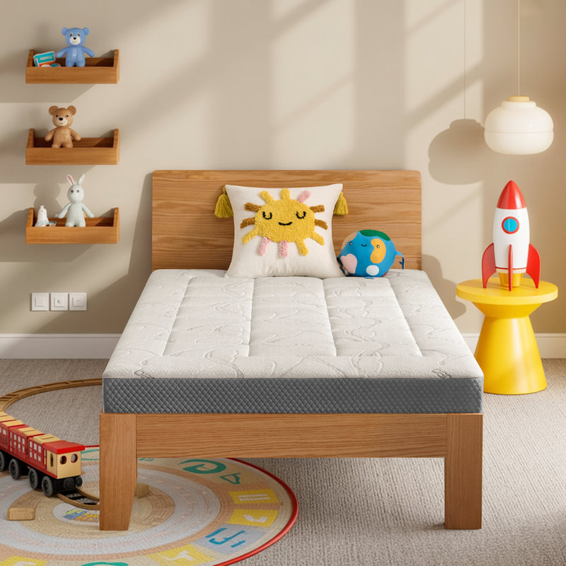 6"/8"/10" Twin Size Memory Foam Mattress In A Box - Medium Firm, Certipur-US Certified, Bamboo Cover For Kids Single Bunk Trundle Bed