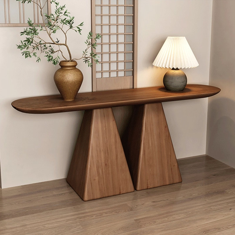 Console de style chinois simple et élégante, H 31,5 po x l 78,7 po x P 11,8, Brun