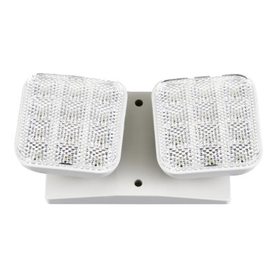 Indoor LED Double Remote Head - 2.4W - 120/277VAC - White Finish – Adjustable Emergency Lighting Accessory