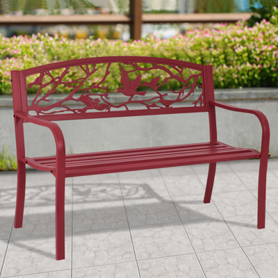 Patio Garden Bench Park Yard Outdoor Furniture Cast Iron Porch Chair by Lark Manor