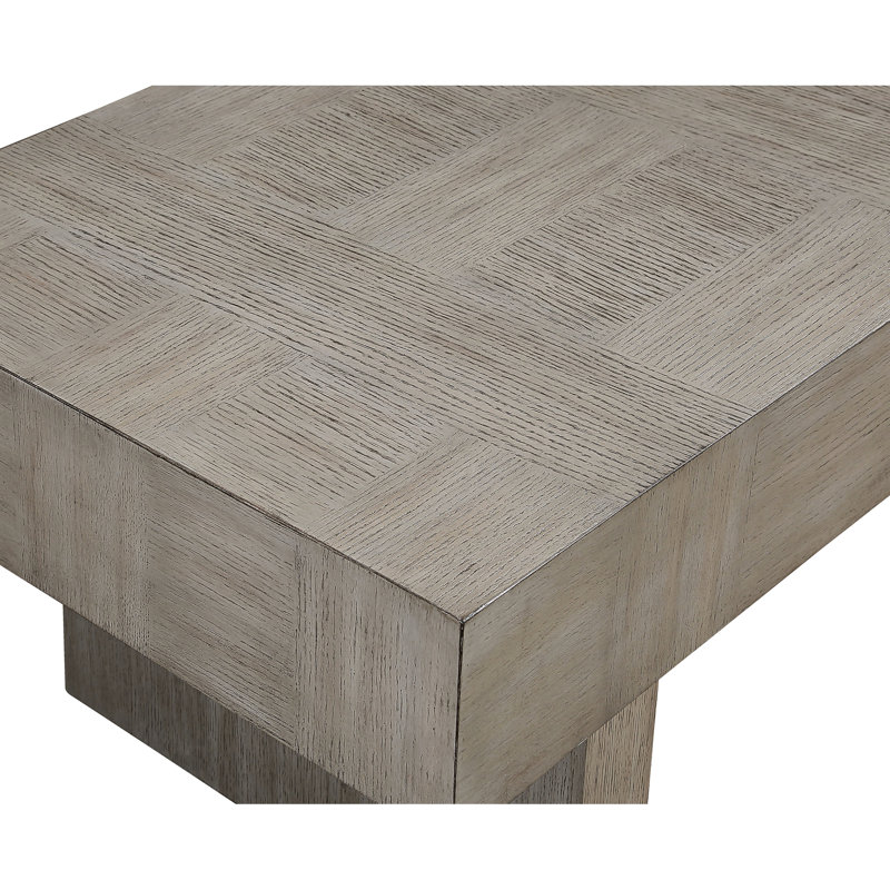 Table basse 3 pièces et 2 tables de bout, attrait contemporain, salon en bois brun gris, style moderne, meubles