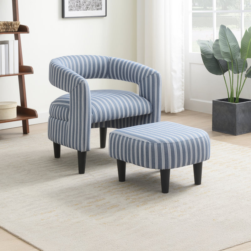 Fauteuil demi-tonneau d'appoint avec repose-pieds et fauteuil rembourré Modern Modern