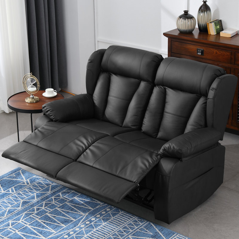 Causeuse manuelle inclinable - Fauteuil inclinable double avec poches latérales pour canapé / camping-car / salon