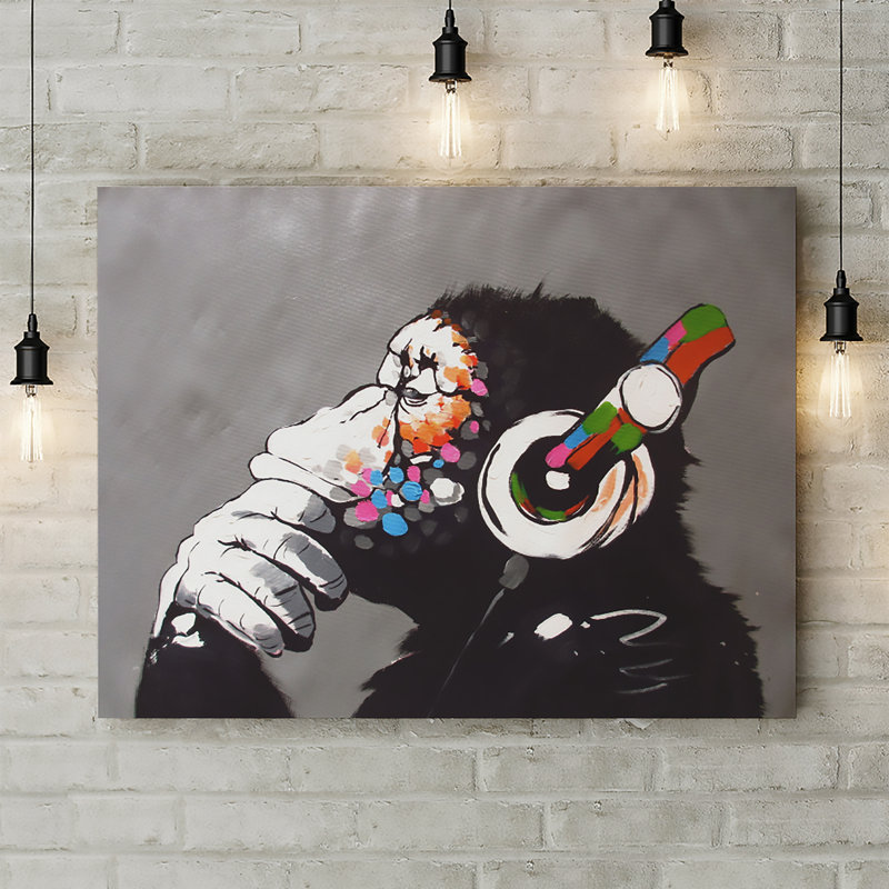DJ Monkey by Banksy - Wrapped Canvas Print, 61cm H x 81.3cm W