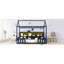 Lit simple simple avec rangement à DEL et rangement intelligent - Bleu marine-1253198844