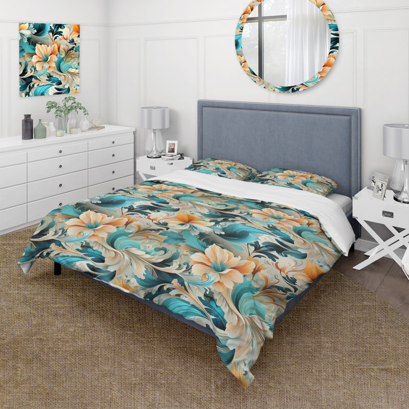 Literie à motif cachemire Desert Mirage, Housse de couette pour grand lit et 2 taies décor