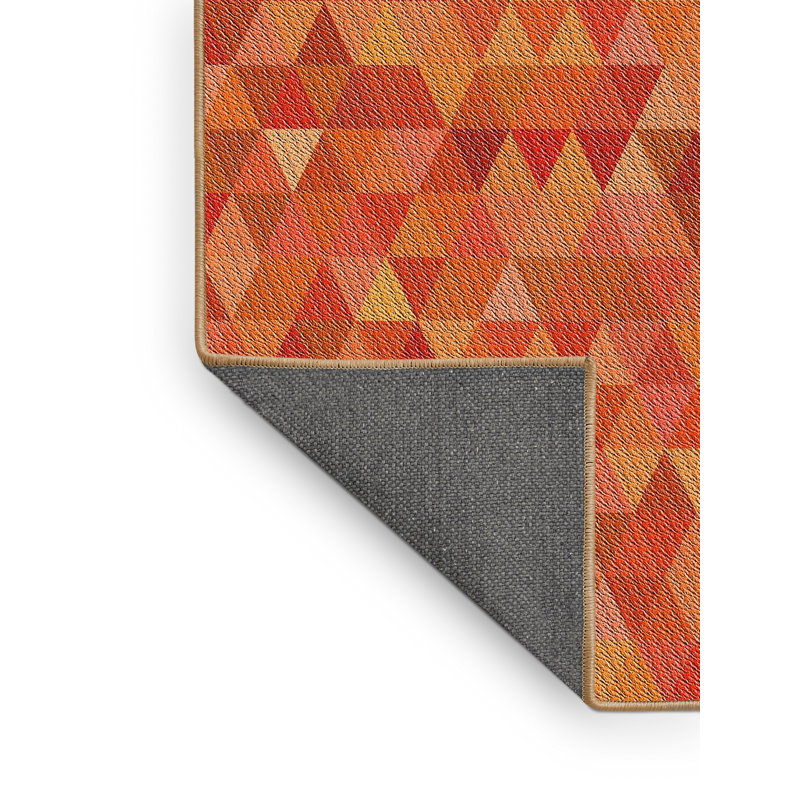 Tapis orange tissé à la machine, Rectangle 7 pi x 9 pi
