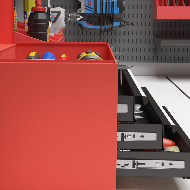 Boîte à outils 17,7 po à 3 tiroirs avec coffre à outils