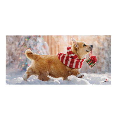 Tapis de Noël Holiday Corgi Sassafras
