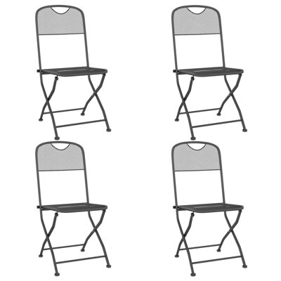 Folding Patio Chairs Expanded Metal Mesh Anthracite