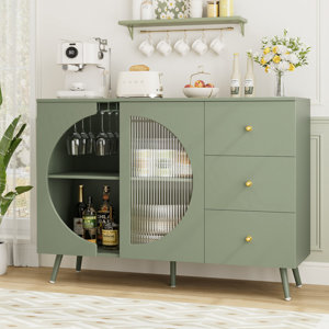 Chanyah 47.2" W Kitchen Sideboard with 3 Drawers & Wine Glass Holder