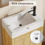 Meuble-lavabo autoportant en bois avec porte à fermeture douce pour petits espaces 16 po avec lavabo 16 po-122459167