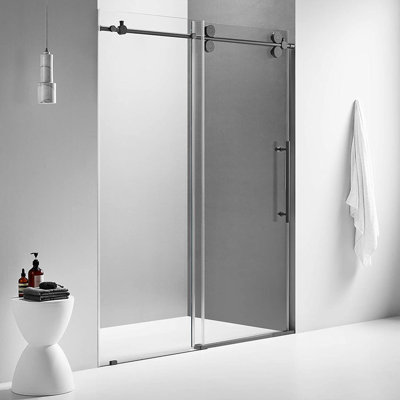 Cabine de douche à ouverture rectangulaire sans cadre l 56 po x P 48 po x H 74 po