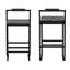Tabourets de bar contemporains en velours gris avec repose-pieds et support de 220 lb, de 2 pour plusieurs réglages de haute qualité en noir, structure rouille, repose-pieds, salles à manger-275384907-275384900