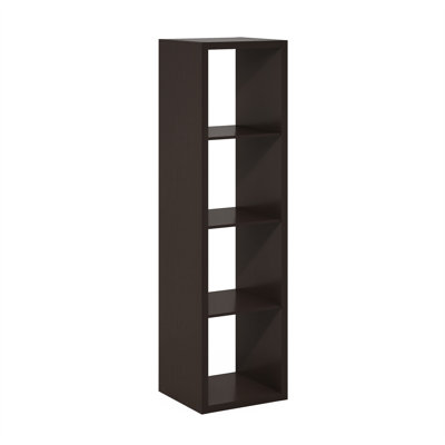 Ebern Designs Darrington Open Back Decorative Verticle Cube Storage Organizer, 5-Cube, Dark Oak
