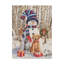«Chaton et chiot avec bonhomme de neige» de Draiven, impression sur toile tendue-27485738