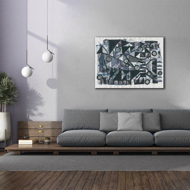 Toile épique «Circles & Triangles» par Lori Arbel, 54 po x 40 po, H 40 po x l 54 po