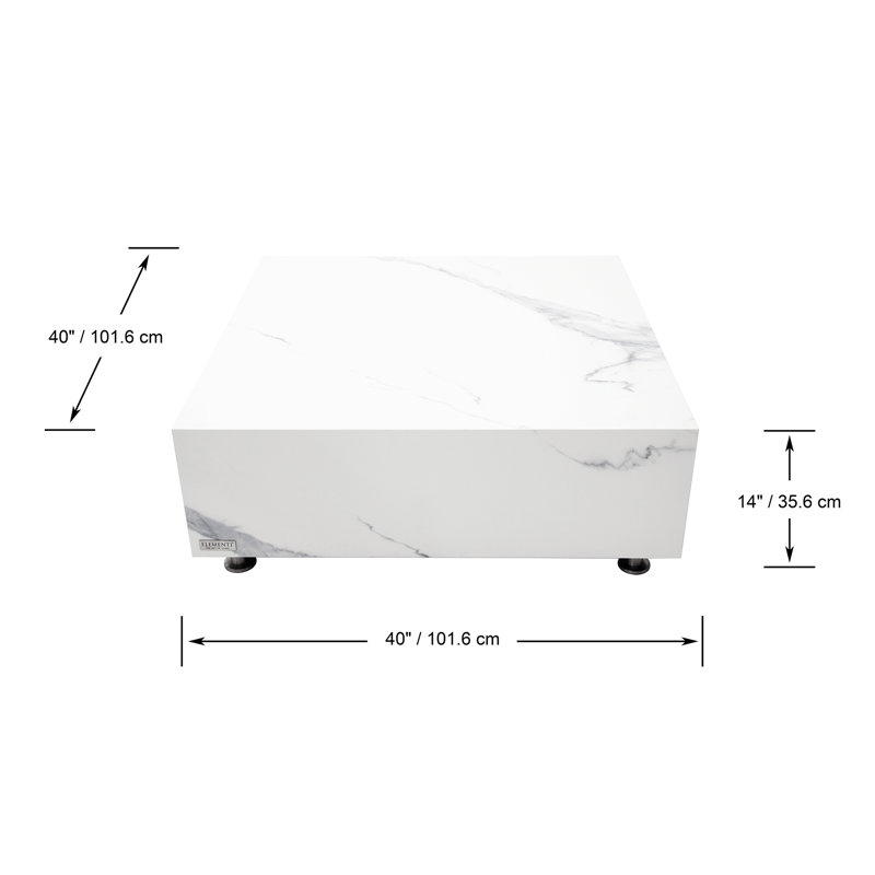 BIANCO Coffee Table made of Marble Porcelain 101.6 x 101.6 x 35.6 cm