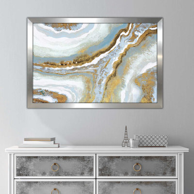 « blue agate », reproduction de peinture à l’acrylique encadrée