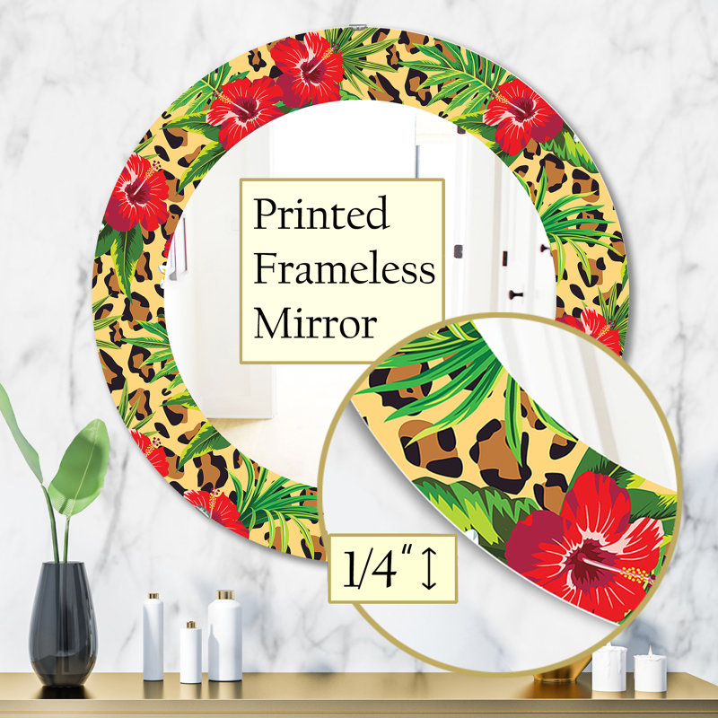 Leopard 1 - miroir bohémien et éclectique, H 31,5 po x l po