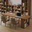Bureau rectangulaire en bois massif noyer-1455174357
